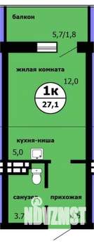 Студия квартира, сданный дом, 27м2, 3/9 этаж