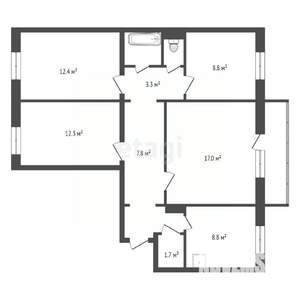 4-к квартира, вторичка, 80м2, 2/10 этаж