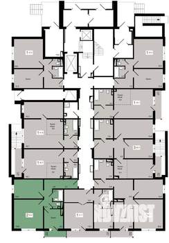 2-к квартира, строящийся дом, 54м2, 13/17 этаж