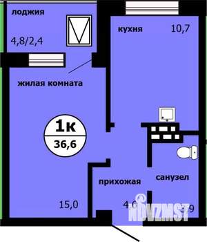 1-к квартира, строящийся дом, 36м2, 9/19 этаж
