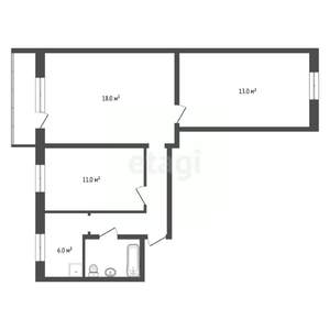 3-к квартира, вторичка, 61м2, 4/5 этаж