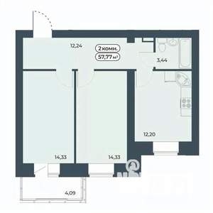 2-к квартира, вторичка, 58м2, 3/9 этаж