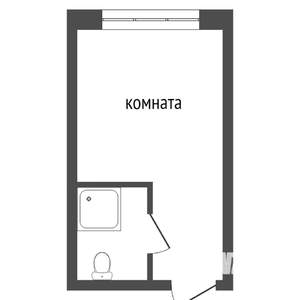 Студия квартира, вторичка, 14м2, 1/5 этаж