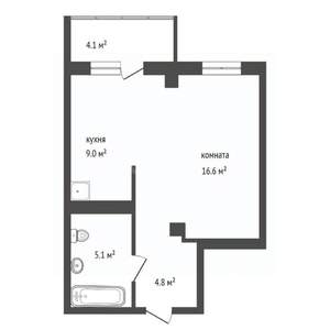 Студия квартира, вторичка, 34м2, 23/26 этаж