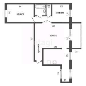 3-к квартира, вторичка, 66м2, 10/10 этаж