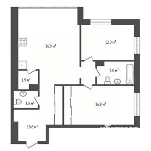 3-к квартира, вторичка, 77м2, 10/23 этаж