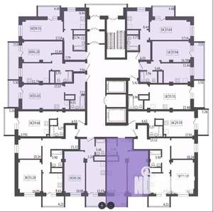 1-к квартира, строящийся дом, 40м2, 3/17 этаж