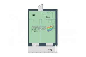 1-к квартира, вторичка, 40м2, 7/9 этаж