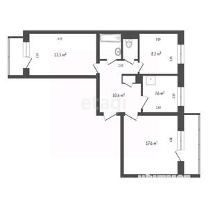 3-к квартира, вторичка, 60м2, 7/9 этаж