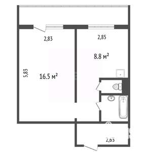 1-к квартира, вторичка, 36м2, 11/14 этаж