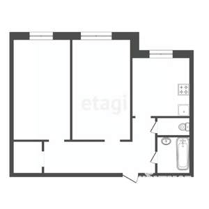 2-к квартира, вторичка, 56м2, 1/10 этаж