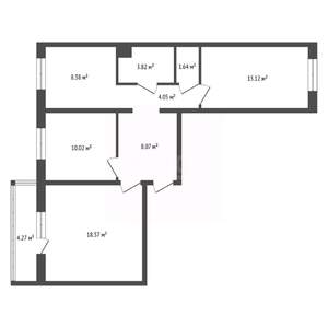 3-к квартира, вторичка, 67м2, 10/10 этаж