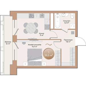 1-к квартира, вторичка, 40м2, 5/24 этаж