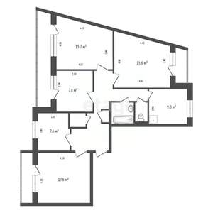 5-к квартира, вторичка, 99м2, 8/9 этаж