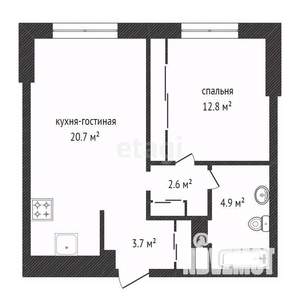 2-к квартира, вторичка, 45м2, 2/23 этаж