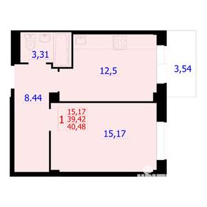 1-к квартира, вторичка, 40м2, 9/9 этаж