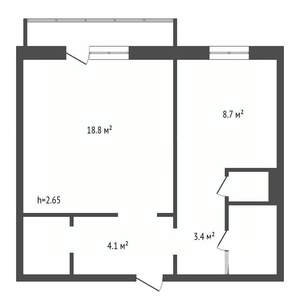 1-к квартира, вторичка, 41м2, 2/10 этаж
