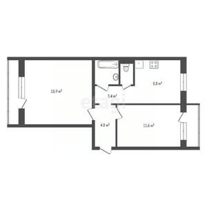 2-к квартира, вторичка, 59м2, 6/10 этаж