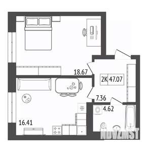 2-к квартира, вторичка, 47м2, 11/17 этаж