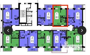 1-к квартира, вторичка, 26м2, 5/19 этаж