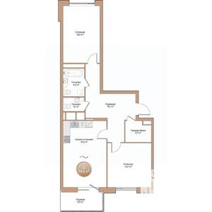 2-к квартира, вторичка, 79м2, 14/24 этаж