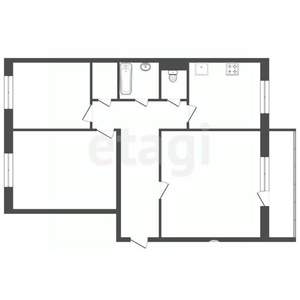3-к квартира, вторичка, 65м2, 4/9 этаж