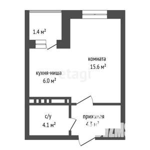 1-к квартира, вторичка, 32м2, 7/16 этаж