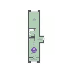 2-к квартира, вторичка, 49м2, 2/24 этаж