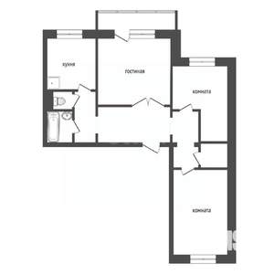 3-к квартира, вторичка, 72м2, 2/10 этаж