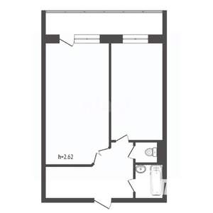 1-к квартира, вторичка, 39м2, 3/10 этаж