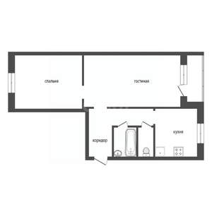 2-к квартира, вторичка, 44м2, 3/5 этаж