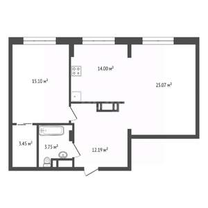 2-к квартира, вторичка, 69м2, 9/23 этаж