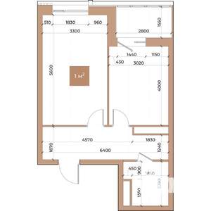 1-к квартира, строящийся дом, 46м2, 3/24 этаж