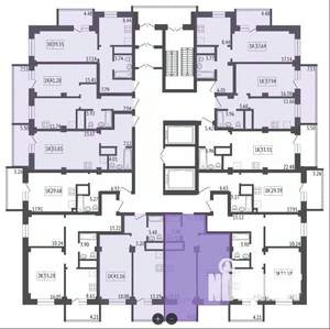 1-к квартира, строящийся дом, 40м2, 14/17 этаж
