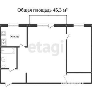 2-к квартира, вторичка, 46м2, 4/5 этаж