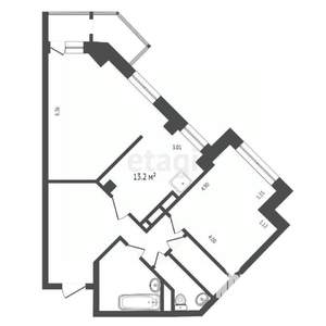 2-к квартира, вторичка, 88м2, 7/10 этаж