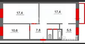 3-к квартира, вторичка, 62м2, 4/5 этаж
