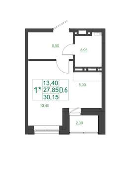 Студия квартира, вторичка, 31м2, 2/17 этаж