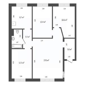 4-к квартира, вторичка, 82м2, 1/10 этаж