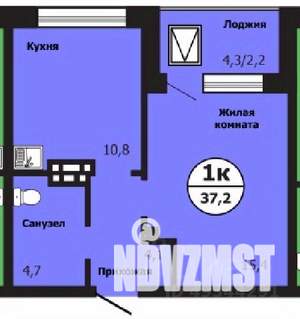 1-к квартира, строящийся дом, 37м2, 9/19 этаж