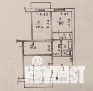 3-к квартира, вторичка, 66м2, 4/10 этаж