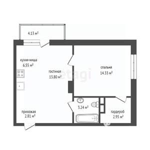 2-к квартира, вторичка, 44м2, 4/9 этаж