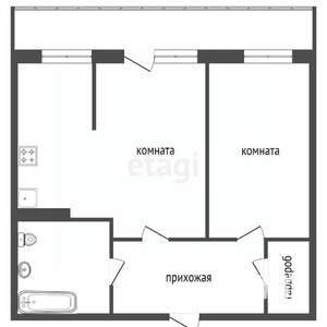 2-к квартира, вторичка, 61м2, 4/16 этаж
