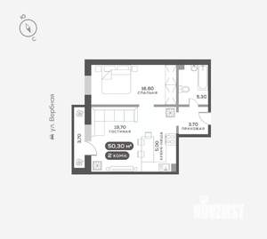 2-к квартира, вторичка, 50м2, 12/17 этаж