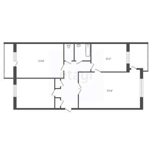 3-к квартира, вторичка, 61м2, 5/5 этаж
