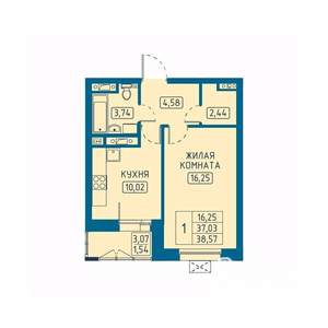 1-к квартира, вторичка, 39м2, 6/20 этаж