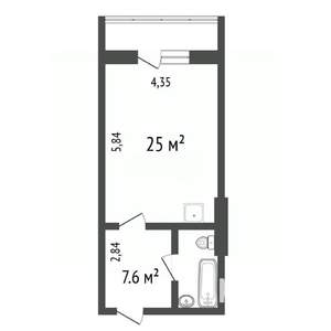 Студия квартира, вторичка, 37м2, 17/18 этаж