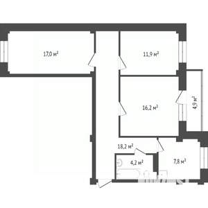 3-к квартира, вторичка, 75м2, 7/14 этаж