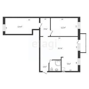 3-к квартира, вторичка, 55м2, 4/5 этаж