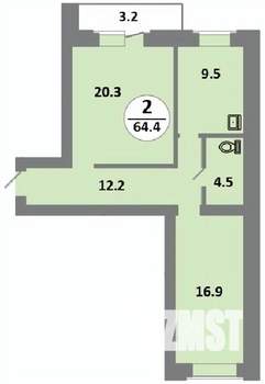 2-к квартира, строящийся дом, 63м2, 10/14 этаж